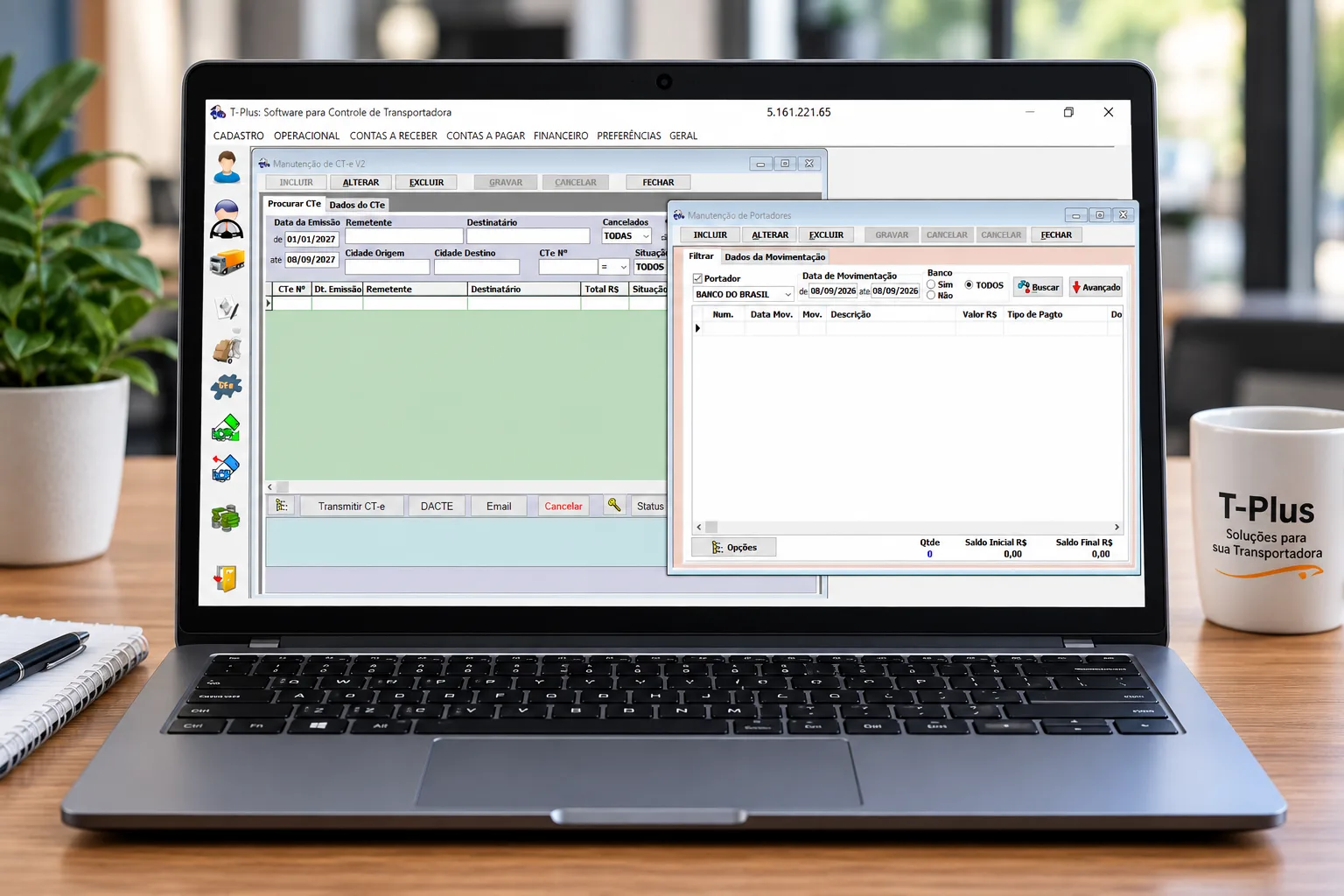 Interface do CTe Plus