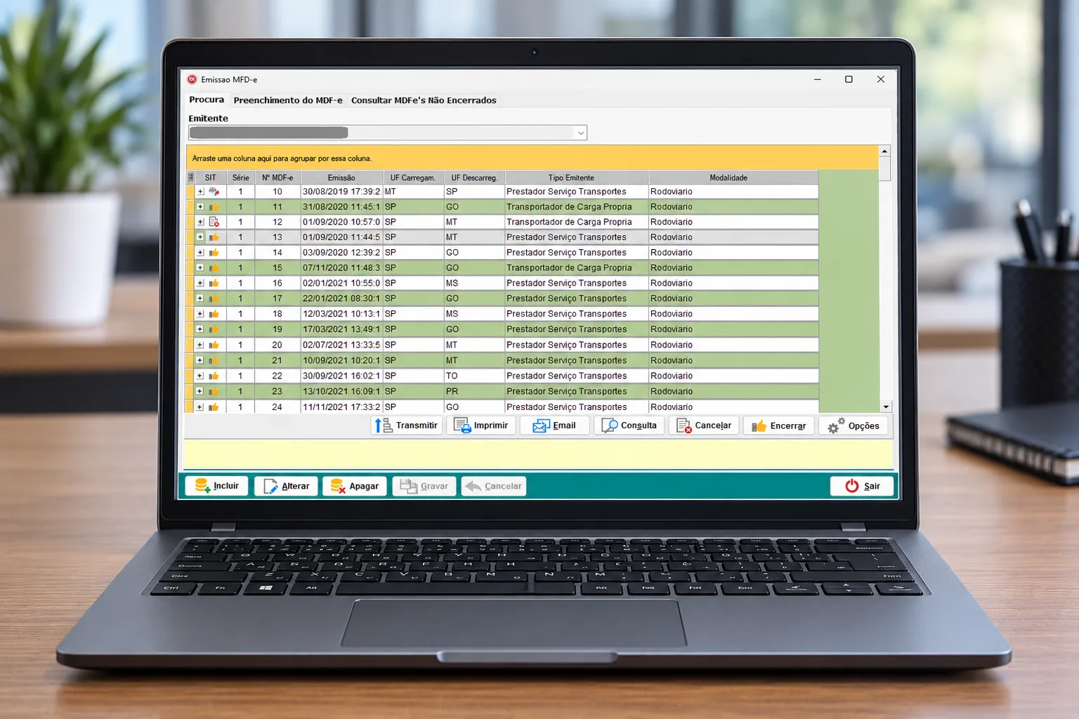 Interface do MDFe Plus